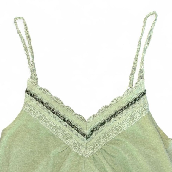 Abercrombie & Fitch Vintage Y2K 2000s Green Lace Decal Cami Camisole Tank Top XS - Picture 4 of 8